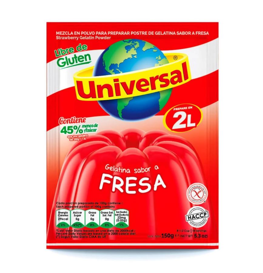 Universal Gelatina Fresa / Fragola 150 gr